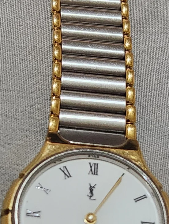 Vintage Yves Saint Laurent Two-Tone Roman Dial Quartz Watch |1990s - Picture 13 of 16
